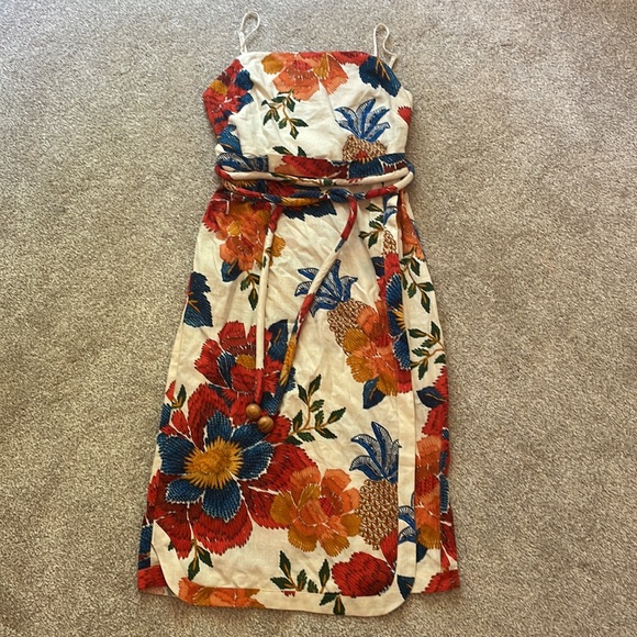 FARM Rio Pineapple Flowers Midi Dress, sz S - Picture 7 of 16